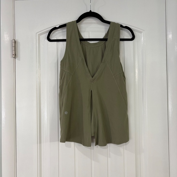 Lululemon Nulu Fold Classic Fit Yoga Tank Top Rosemary Green - Picture 6 of 8